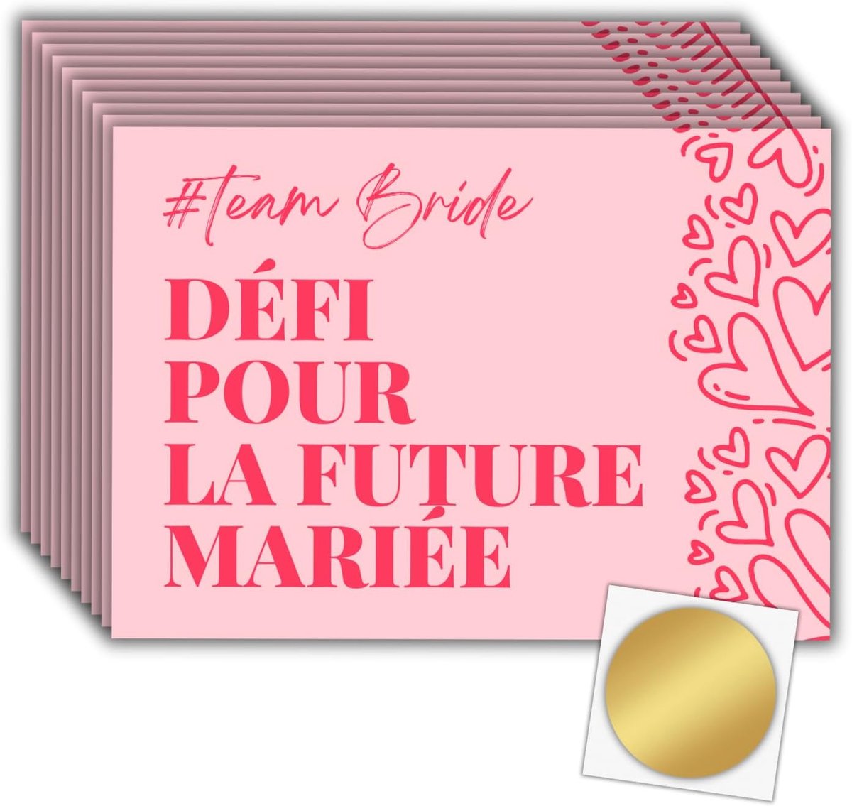 Moments EVJF Uitdagingen Set tussen vriendinnen om te krabben, Team Bride thema, 15 kaarten met gouden stickers, origineel idee voor feest, vrijgezellenfeest