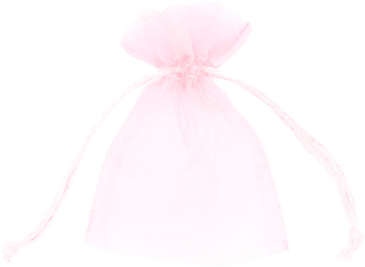 Organza zakjes - cadeauzakje - 7,5 x 10 cm - roze - 10 stuks