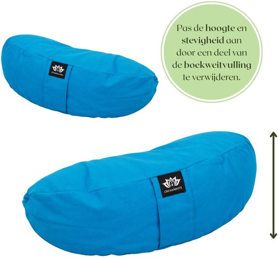 Om Namaste Halve Maan Meditatiekussen Zitkussen Blauw - Pro Moon - Turquoise van Om Namaste — afbeelding 5