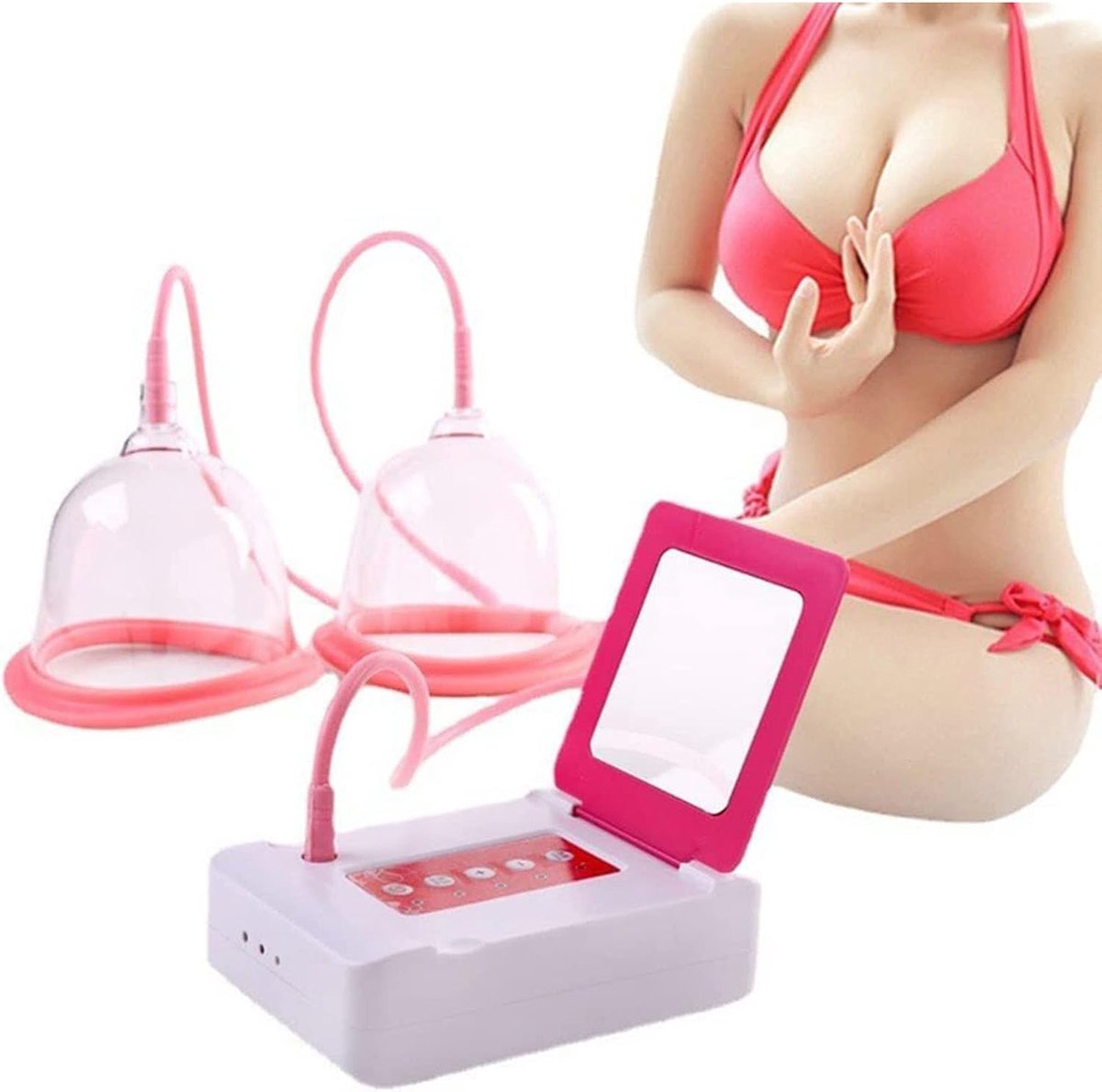 Elektrische borstmassagemachine, Anti-sagging versterkende bloedcirculatie van de borst, Bust Lift Enhancer Massager Machine Home Borstverzorgingsapparaat - D cup(13.5cm)