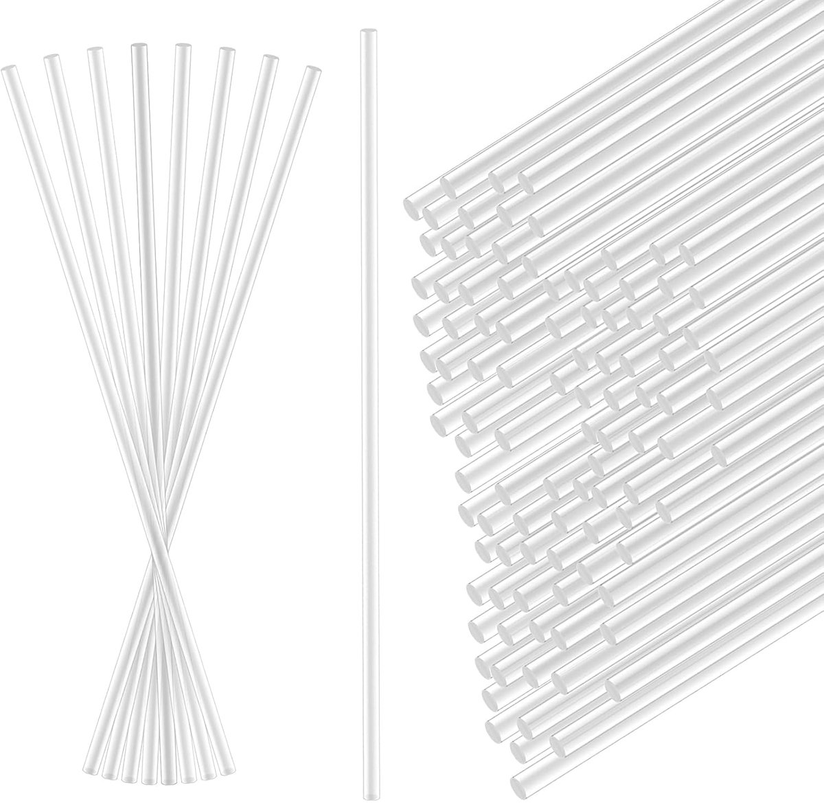 100 stuks 3 mm x 19,8 cm acrylstangen, ronde acrylstaaf, volledige staaf, transparant, voor doe-het-zelfprojecten, architectonisch handwerk