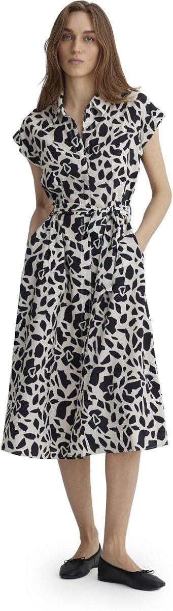 Woven Midi Jurk Geo Animal Print, S Dames, Geo Animal Print, S