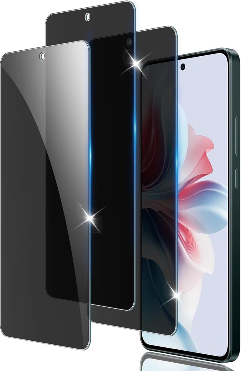 Set van 3 privacy-beschermers, volledige privacybescherming voor OPPO Reno11 FScreen beschermer, krasbestendig, anti-luchtbellen, 9H beschermfolie, pantserbescherming, anti-spy bescherming