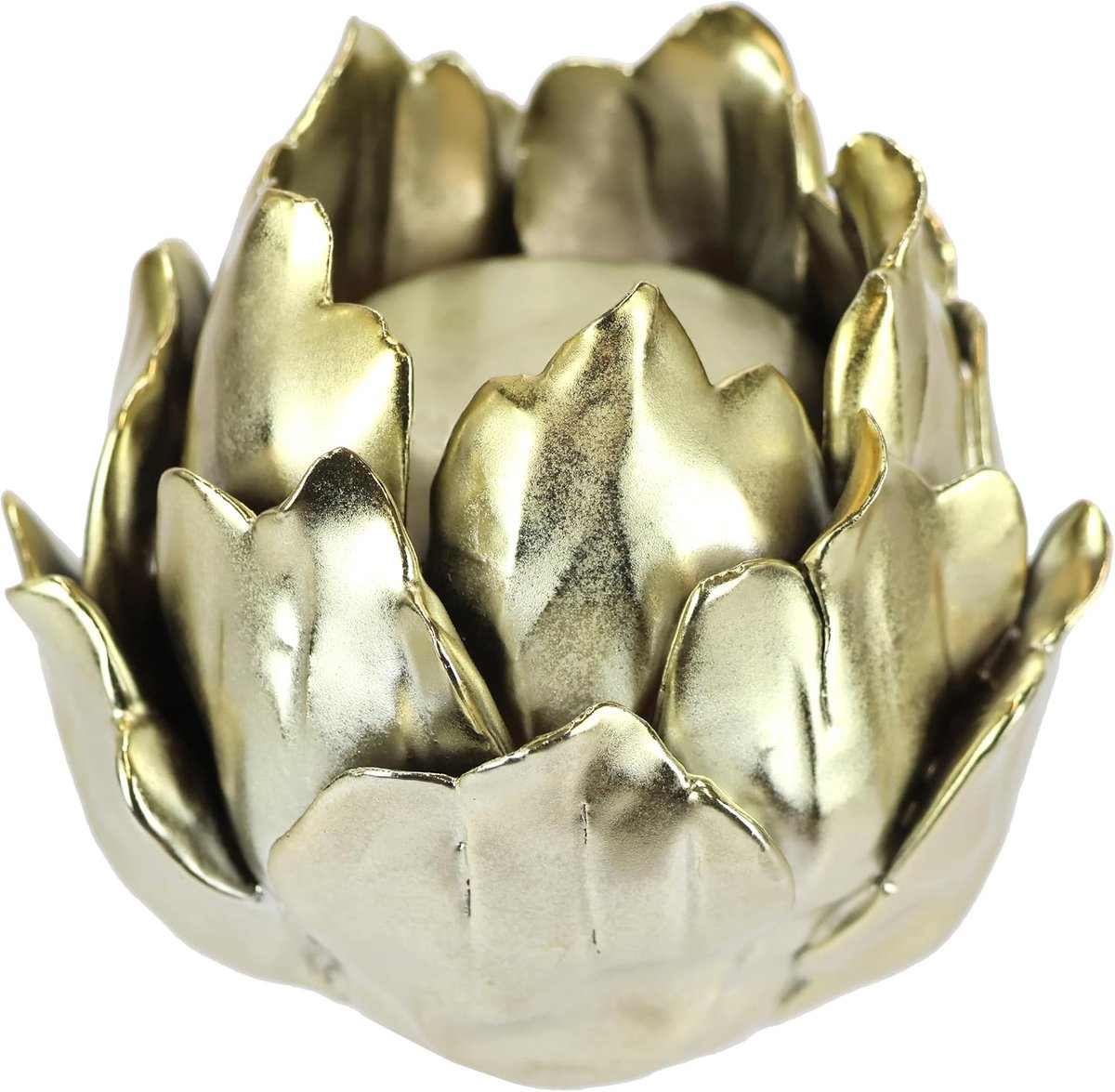 'artisjok' van keramiek voor stompkaars kandelaar decoratie goud voor adventskrans krans tafeldecoratie kegels lotus waterlelie ornament decoratief object geschenk bruiloft decoratie 9 cm