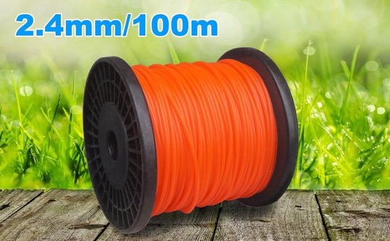 Grasstrimmer Lijn 328ft .095" Ronde String Trimmer Lijn 2.4mm Vervanging Spoel Nylon Materiaal voor Trimmen Gazon Onkruid Gras, Oranje Kleur — afbeelding 2