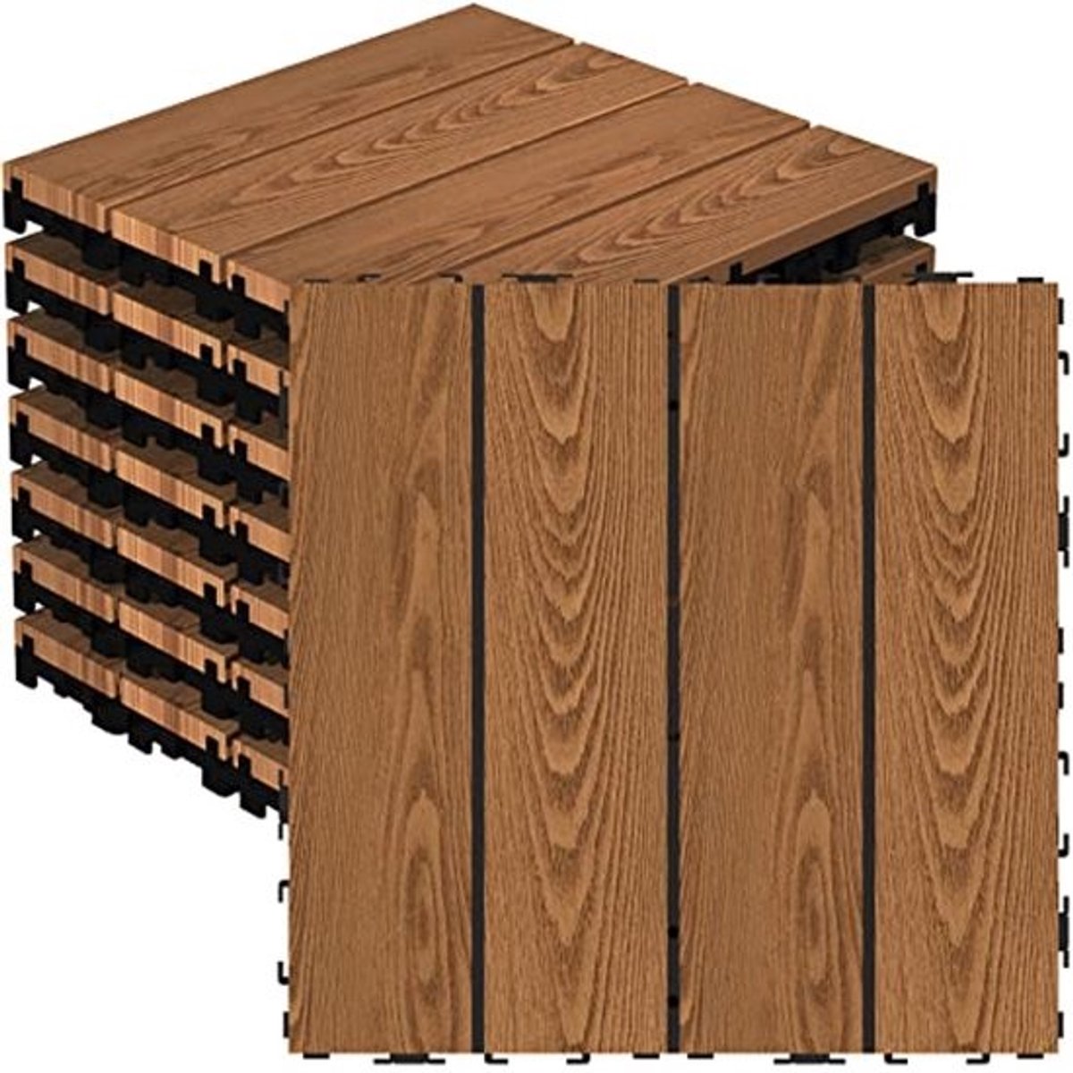 Waterdichte Houten Vloertegels 12x12 inch - Set van 8