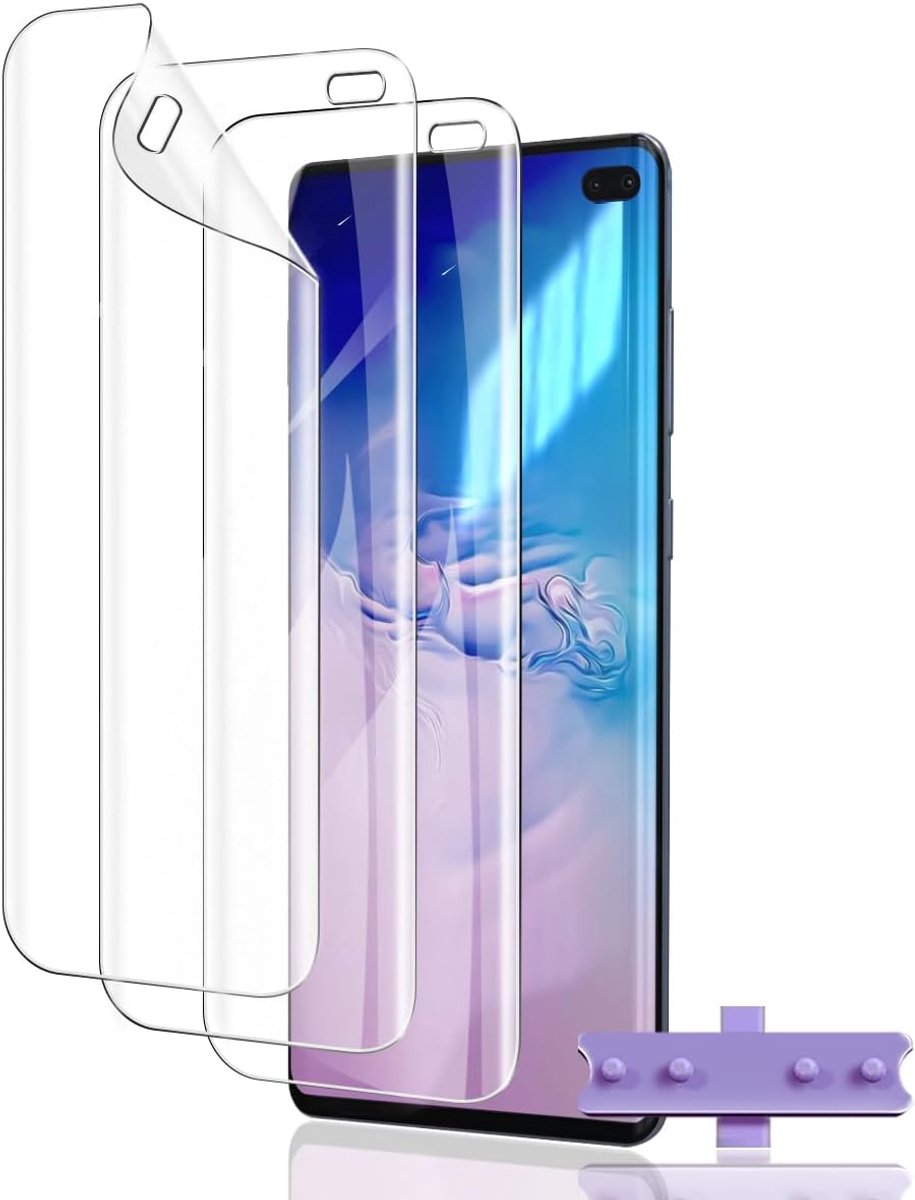 Displaybeschermfolie voor Samsung Galaxy S10 Plus, 3 stuks, hydrogel, transparant, HD, zacht, TPU, krasbestendig, anti-olie, displaybeschermfolie voor Samsung Galaxy S10 Plus