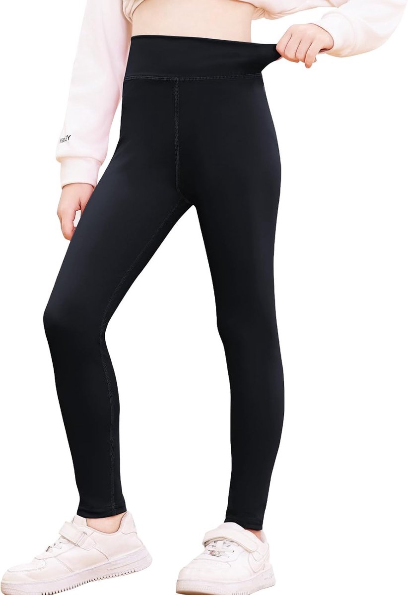 Sportlegging voor meisjes, hoge taille, elastische sportlegging voor meisjes, yogabroek voor kinderen