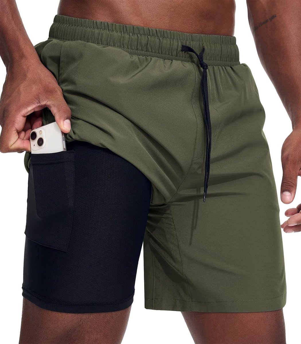 Shorts, 2-in-1 hardloopshorts met ingebouwde zakken