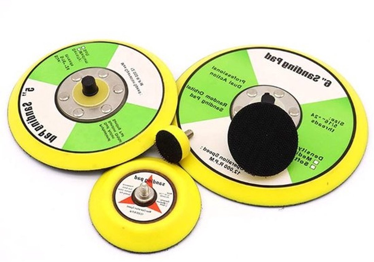Sanding plate met haak en gesp - M8 schroefdraad - voor 125 mm orbitale schuurmachine