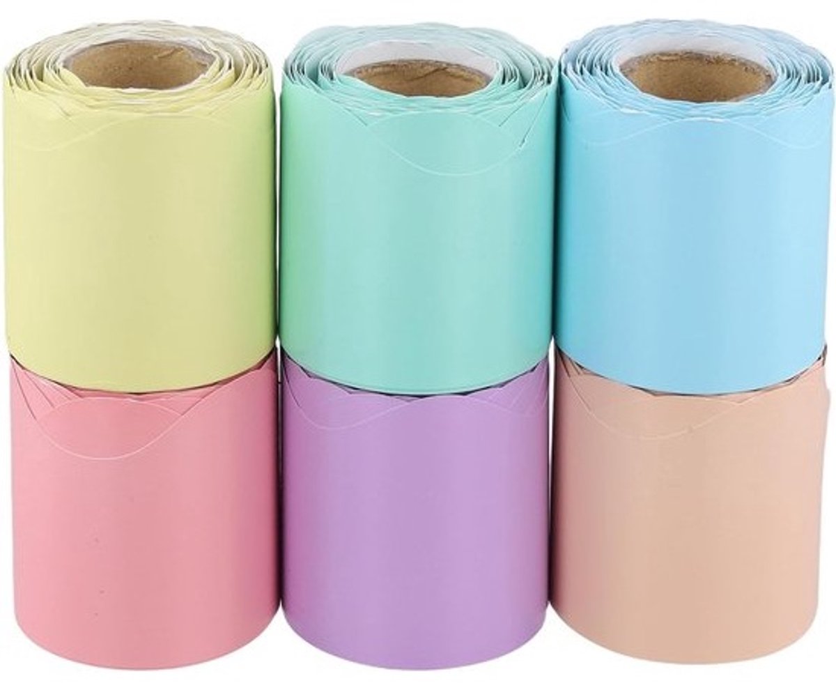 Kleurrijke Display Borderranden 12 Stuks 5.5cm x 10m - Ideaal voor Posters, Kamerdecoratie en DIY Projecten
