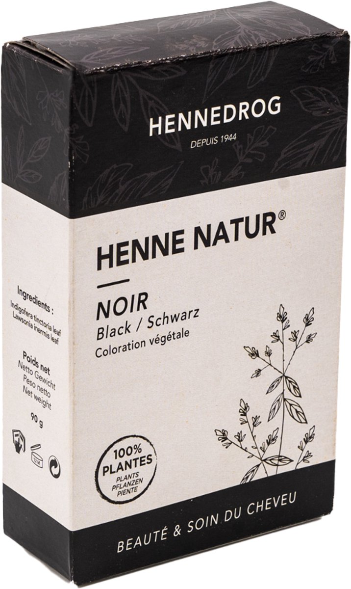 Henne Natur Black 100% Plantaardige Henna Haarverf Zonder PPD, PTD, Ammonia, Ammoniak, Peroxide, Waterstofperoxide etc. 90g
