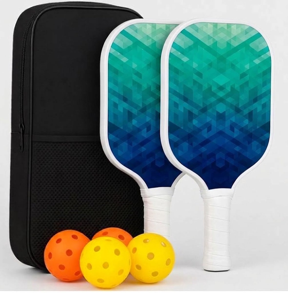 Pickleball set - Pickleball - Fiberglass/glasvezel - Volledige set - 4 Ballen 2 Rackets 1 Draagtas - Voor binnen en buiten!