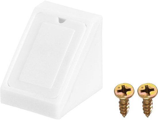 50 Stuks 17.5x20x20mm 90 Graden Plastic Hoeksteunen met Dekkap, ABS L-vormige Hoekbeugels voor Meubelreparatie, Kasten en Boekenplanken, Inclusief Schroeven voor Doe-het-zelf Projecten — afbeelding 2