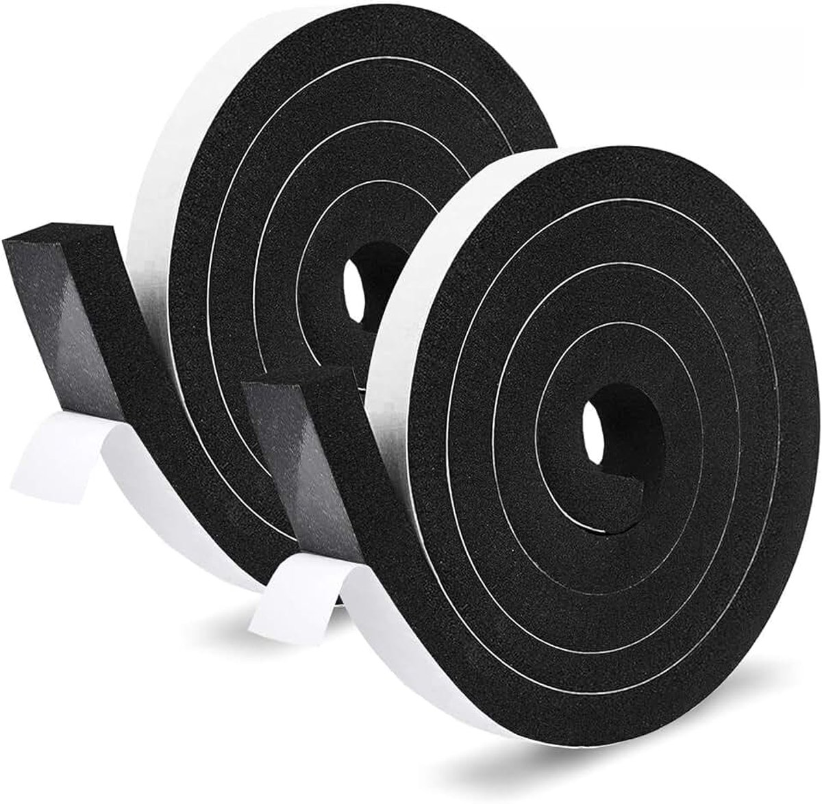Schuimrubber, zelfklevend, schuimrubberen afdichtingstape, zelfklevend, grote elasticiteit, schuimband voor ramen en deuren, isolatie, geluidsisolerend, luchtdicht, totale lengte (12 mm x 10 mm