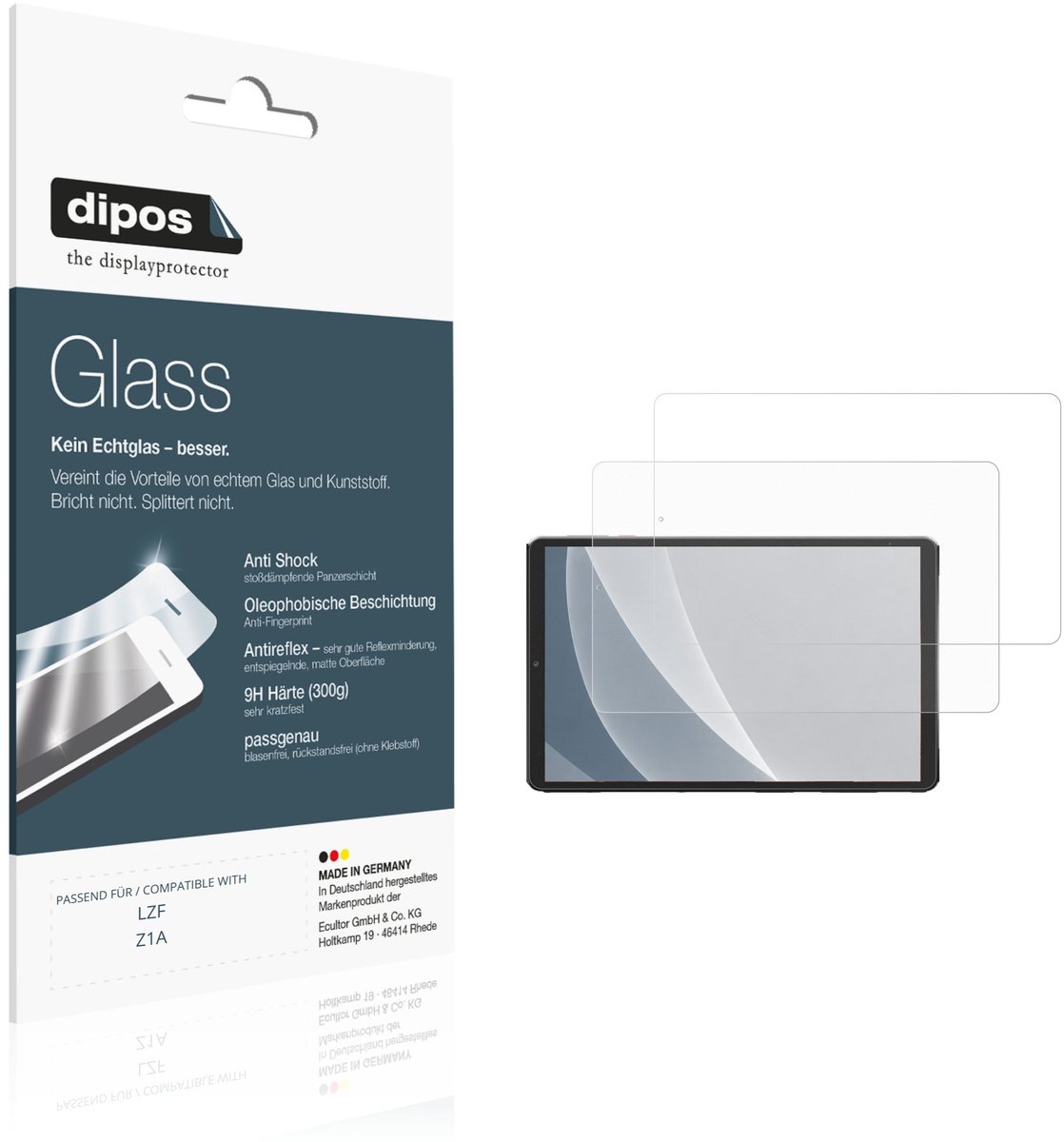 dipos – 2x Matte Pantserfolie geschikt voor LZF Z1A | 9H Screenprotector