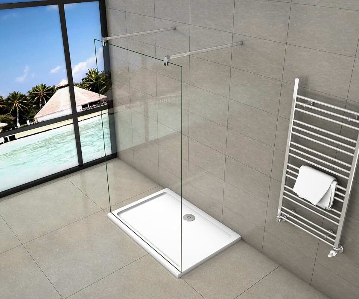 Inloopdouche Vrijstaand Magnolia 140x200 10mm Helder Glas Antikalk Chroom