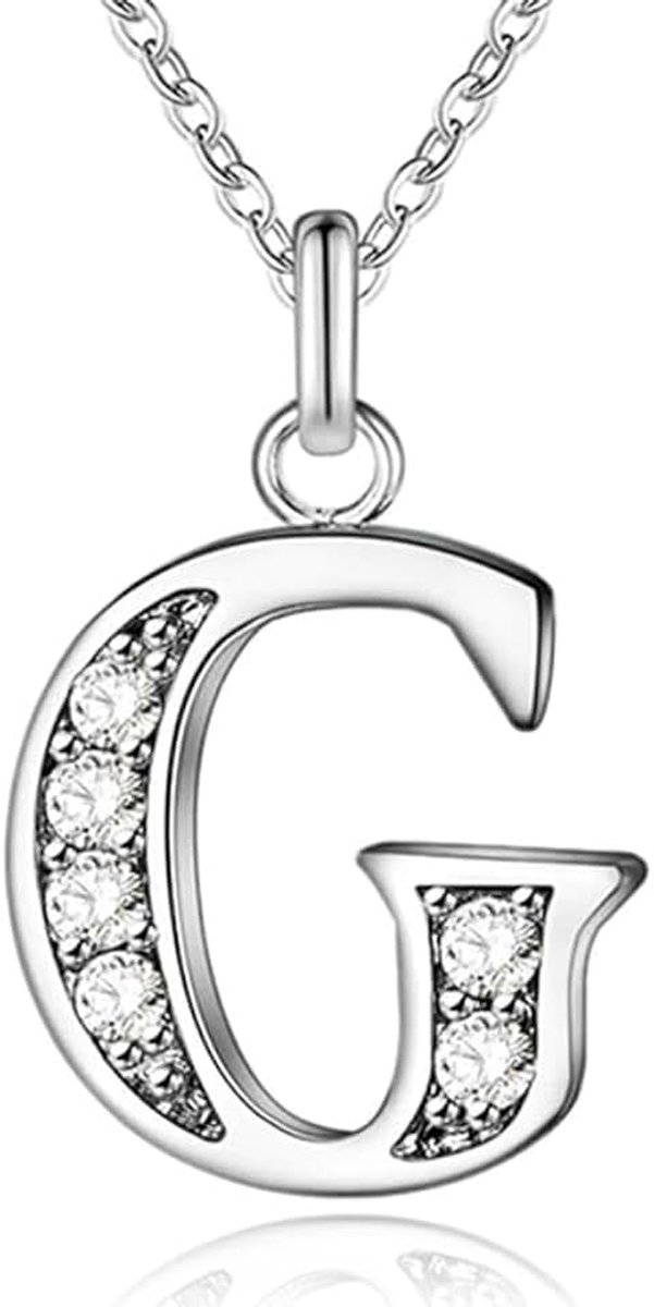 Letter G Dames Ketting met Zirkonia