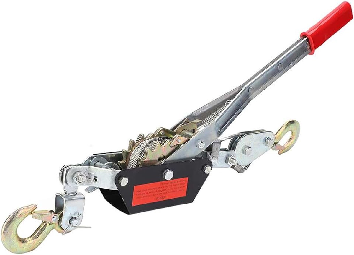 Handlier, dubbele haak hijsen Heavy Duty touwspanner Ratchet Handlier voor bouw Snelweg, brug, metallurgie, mijn(2T, Blue)