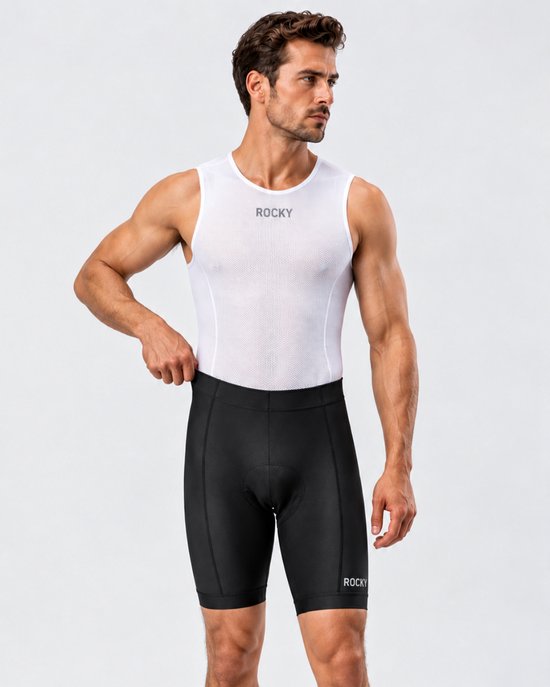 Rocky Fietsshort met Zeem - Fietsbroek - Wielrenbroek - Wielerbroek - Fietskleding - Koersbroek - bibshort -Fietsbroek Heren met Zeem - Maat M — afbeelding 2