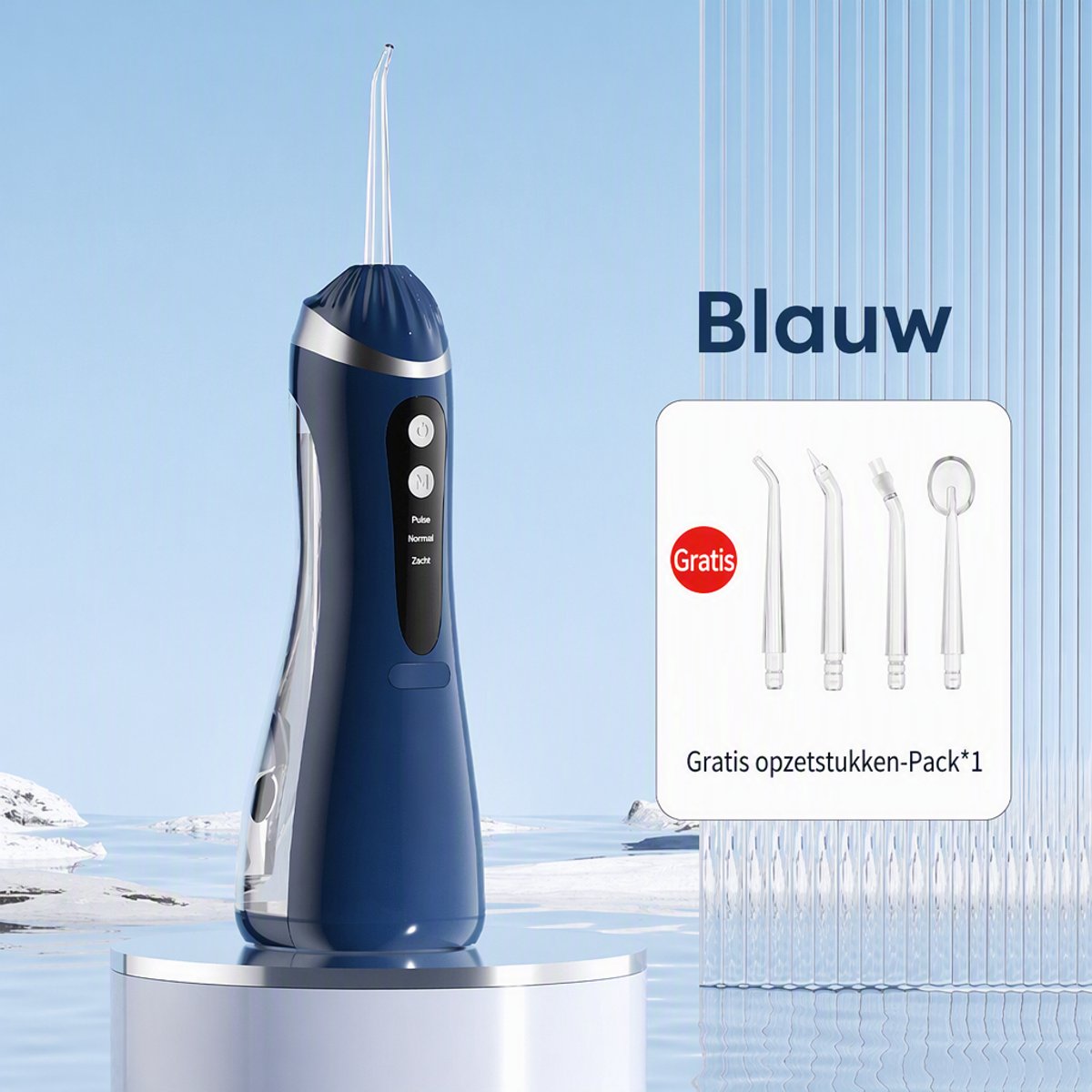 TEKROA® Waterflosser - Draadloze Monddouche - Tandplak Verwijderaar -200 ml - 3 Reinigingsstanden -360° draaibare sproeier - Vier soorten sproeiers - Tanden & Beugels reinigen