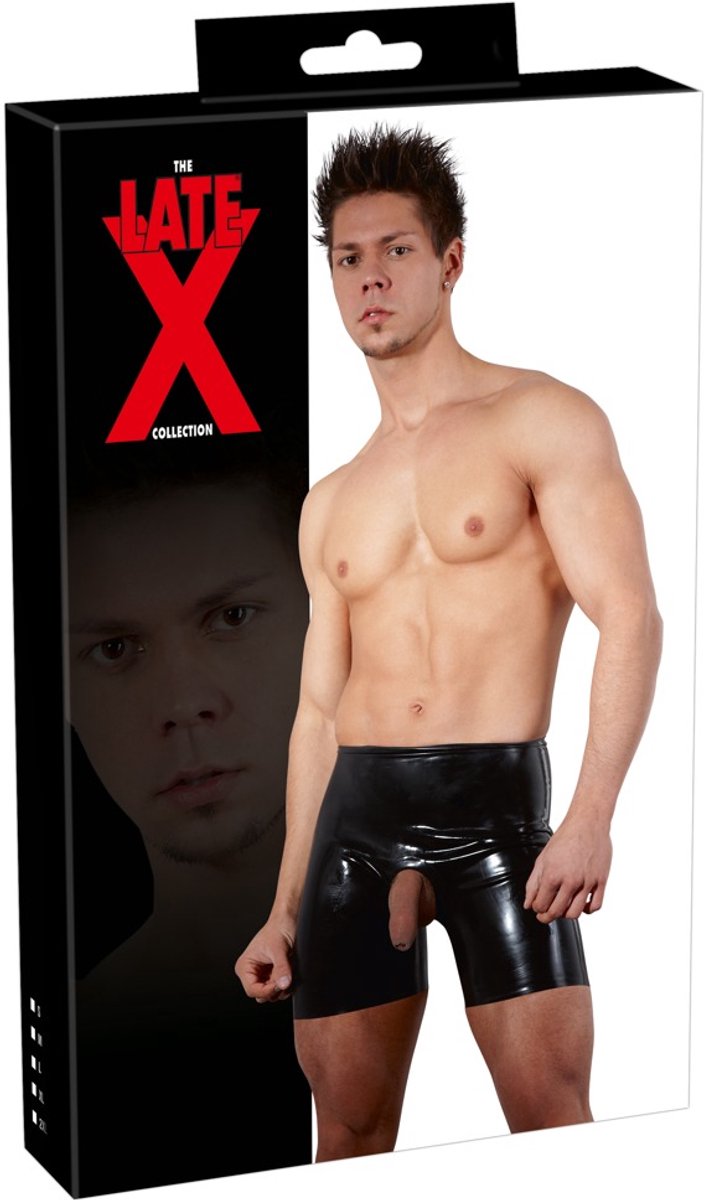 Mannen Latex Broek zwart S