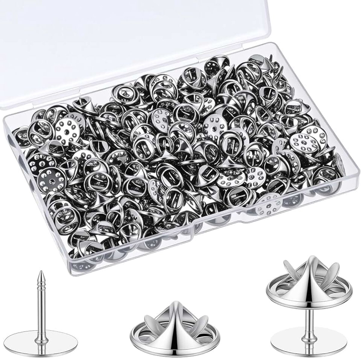 60 paar pin-backs vervanging, zilveren vlinderdasspelden, perfecte blanco pins bewaarders, metalen emaille achterkant, vervangende badge, insignia-pin-ruggen voor het maken van sieraden