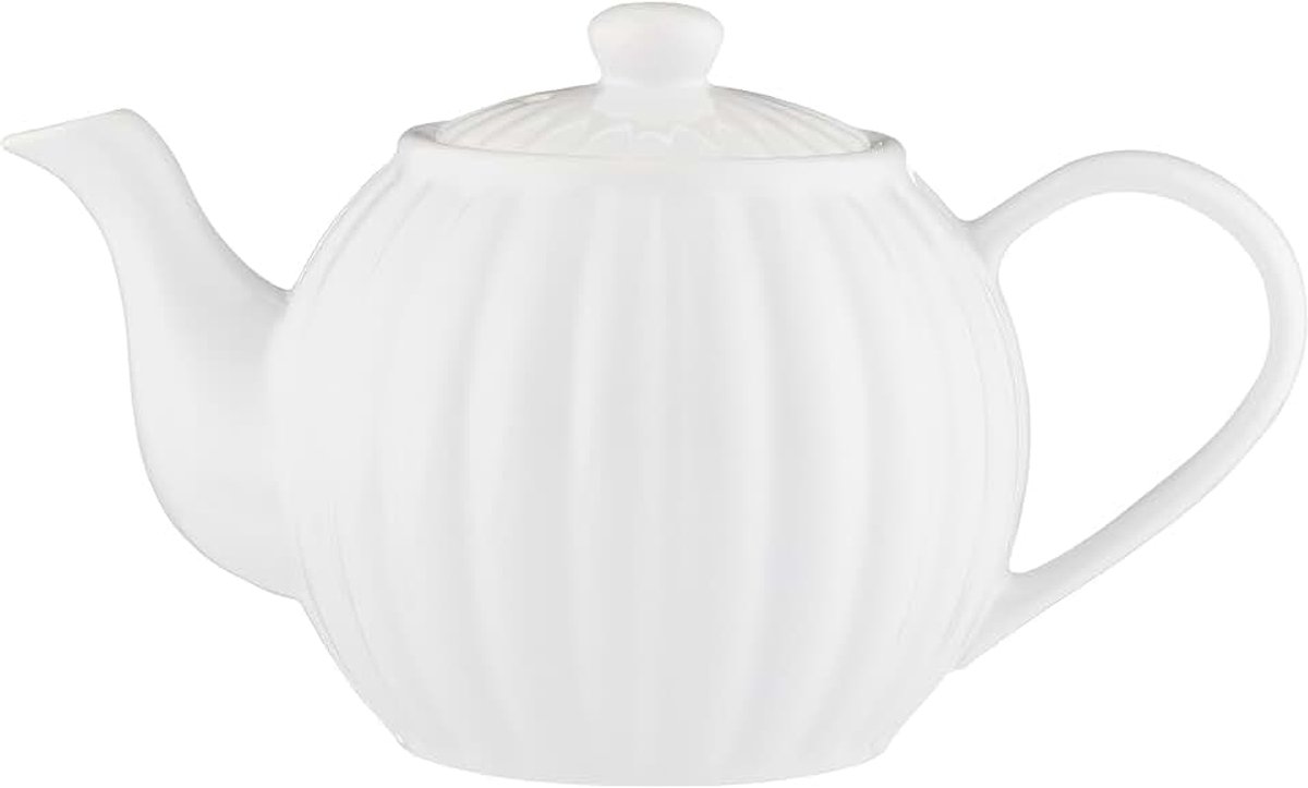 & Kensington Luxe 6 Cup Aardewerk Theepot Wit 1100 ml