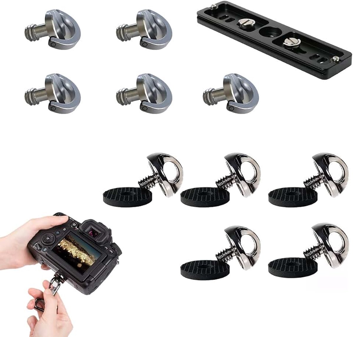 Schroef 1/4 inch voor camera 10 stuks kit schroef adapter voor camerariem compatibel met statief, snelwisselplaten, DJI Mini 3 Pro en DSLR