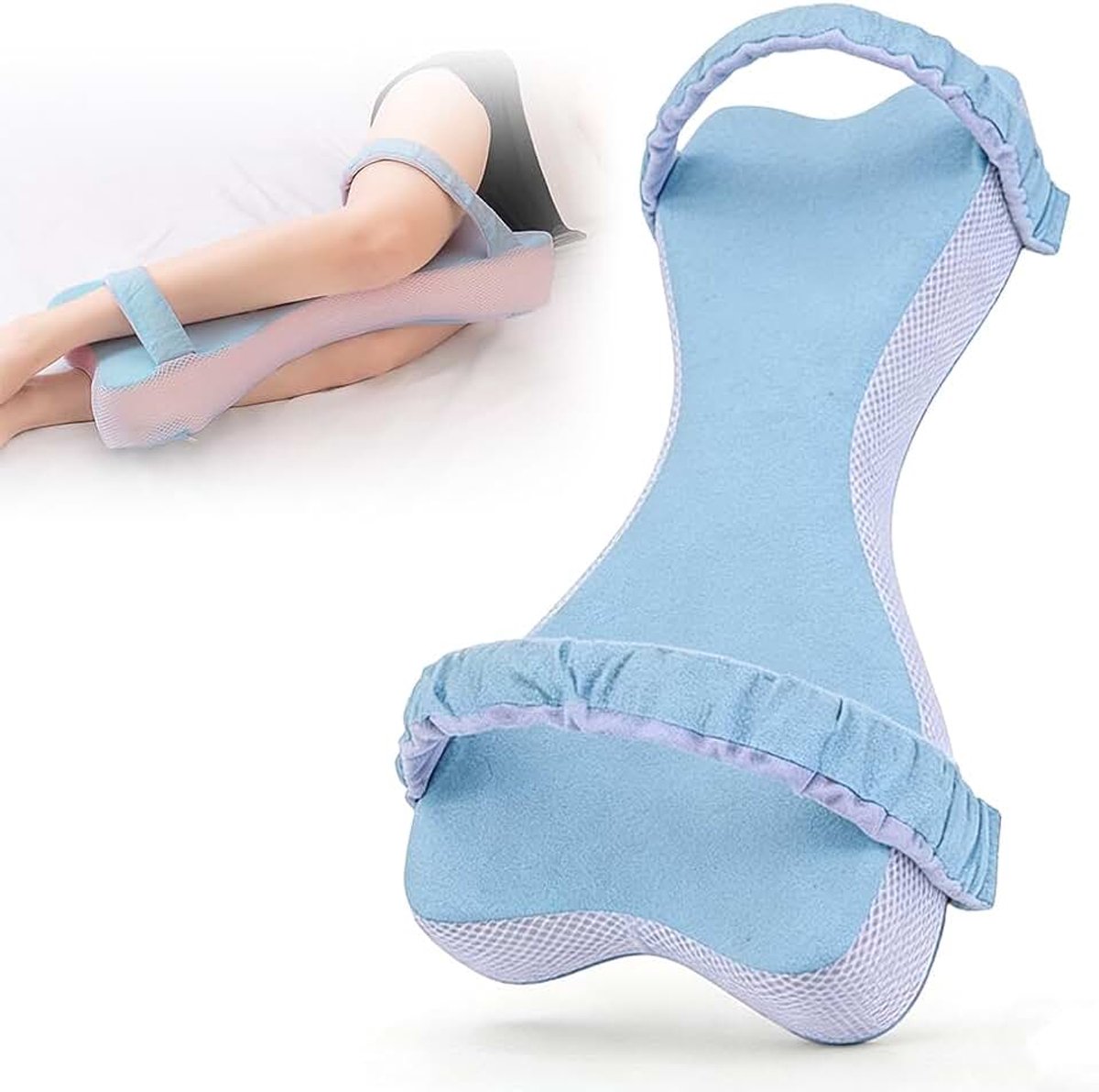 Kniekussen voor zijslapers, 53 cm, extra groot kniekussen om te slapen, traagschuim orthopedisch kussen, testwinnaar 2026, verlichting van heup- en rugpijn (grijs)