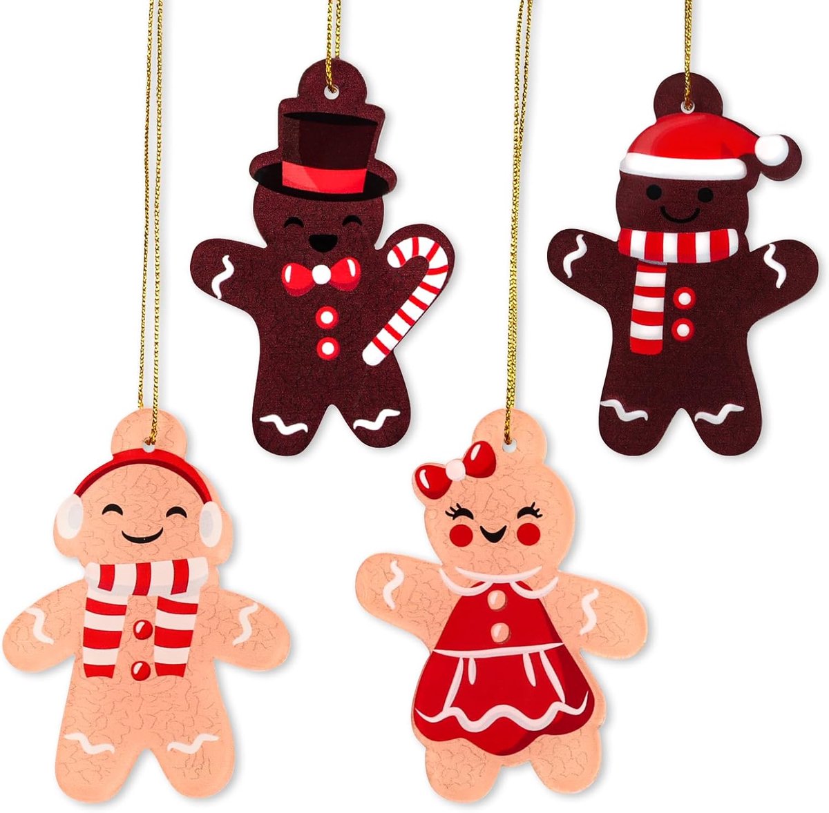 4 stuks gember man kerstboomversiering ornamenten kerstboom versiering kerstboom decoratie kerstballen hanger kerstdecoratie geschenken