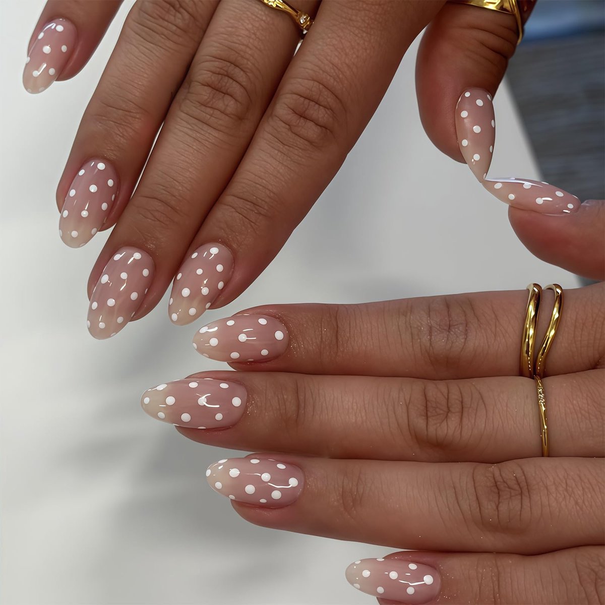 Nagels Met Witte Punten Glanzend Herbruikbare Kunstnagels Volledige Dekking Lijmtabs Eenvoudige Toepassing Voor Vrouwen Manic
