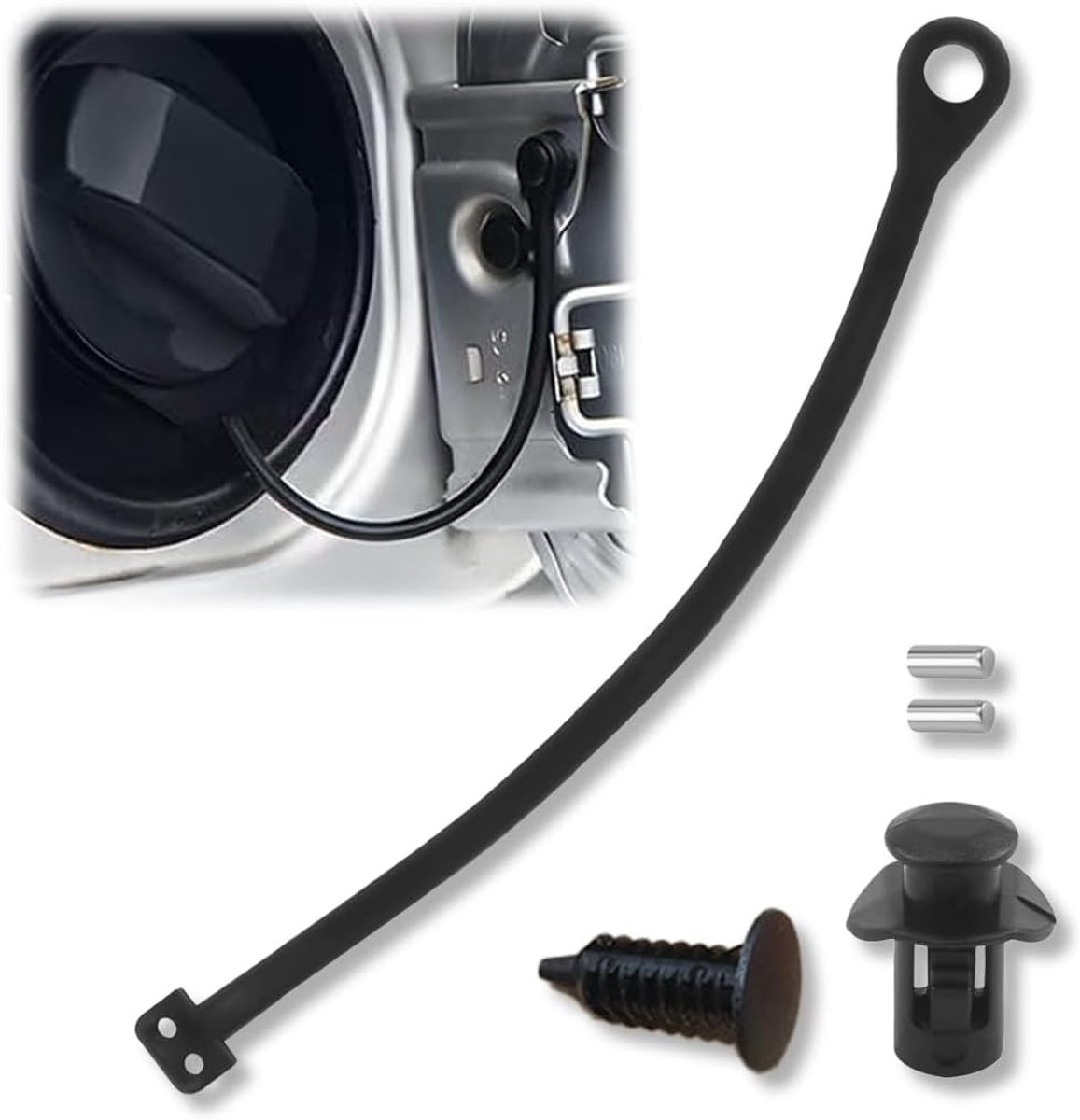1 set tankdop bevestigingsband, leiding, lijn, elastiek, autotankdop van rubber, brandstoftankdop compatibel