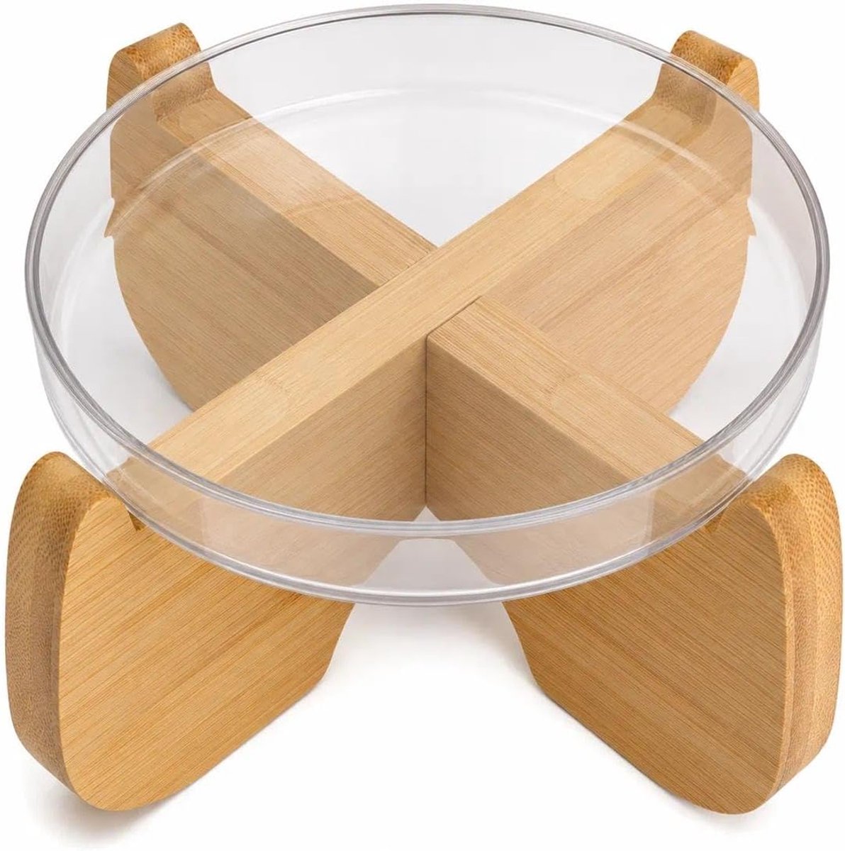 Kattenbakstandaard van rubberhout, 15,5 cm diameter, 9 cm hoogte, afneembare voerbakhouder met antislipmat, anti-overloop, massief houten voederstandaard voor katten