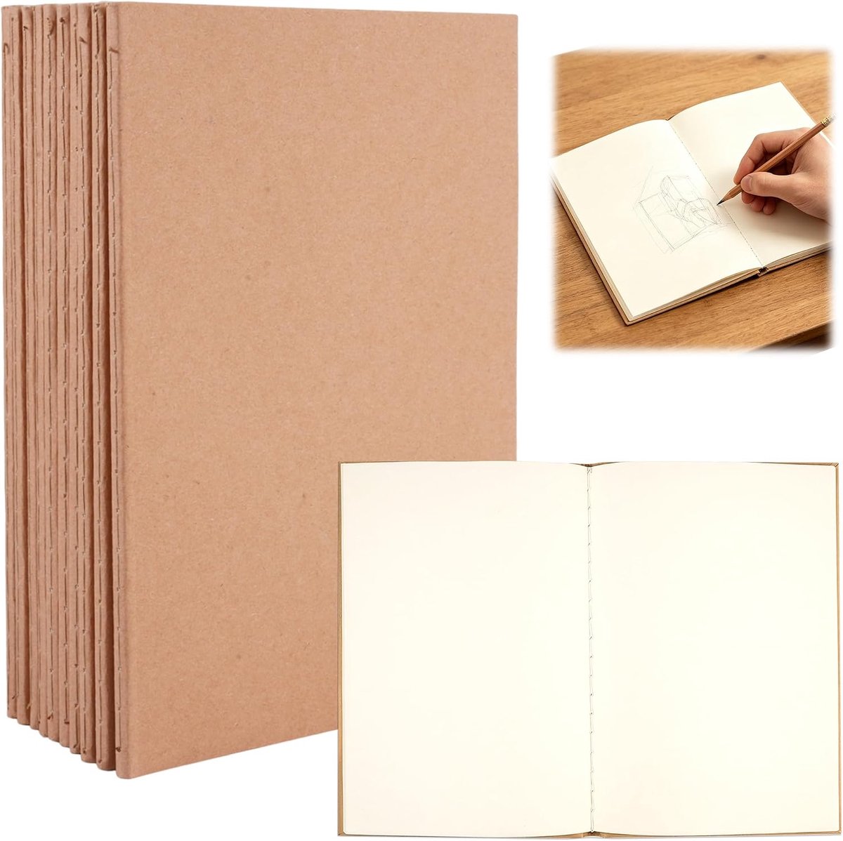10 Stuks A5 Notebook, 36 Vellen/72 Pagina’s Notitieboeken, Minimalistische