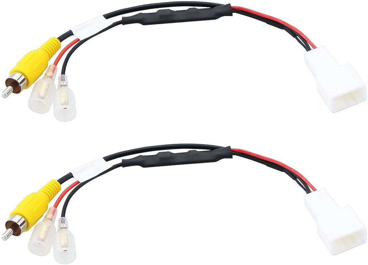 2 stuks 4-pins auto-achteruitrijcamera-bevestigingskabelboomconnector, achter-achteruitrijadapter, geschikt voor Toyota 12V naar 6V spanningsconversie