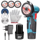 Mini accu haakse slijper 12 V - Ø 75 mm - 19.500 tpm - 2 accu's