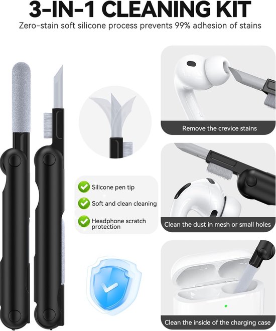 Siliconen voor AirPods Pro 3 Hoes, A10-Black — afbeelding 5