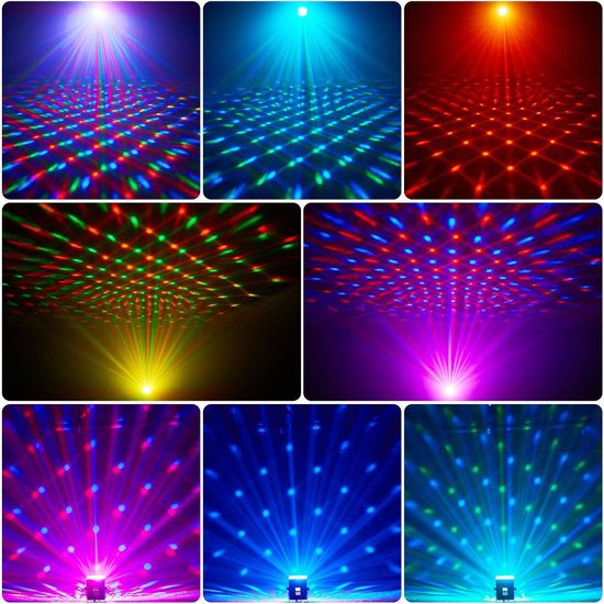 Disco feestverlichting, slaapkamer decor nachtlampje projector met 3 kleuren warm wit licht+RGB Disco Ball Effect Dj Strobe Lights voor Home Feesten Dans Kerstmis Halloween Decor — afbeelding 4