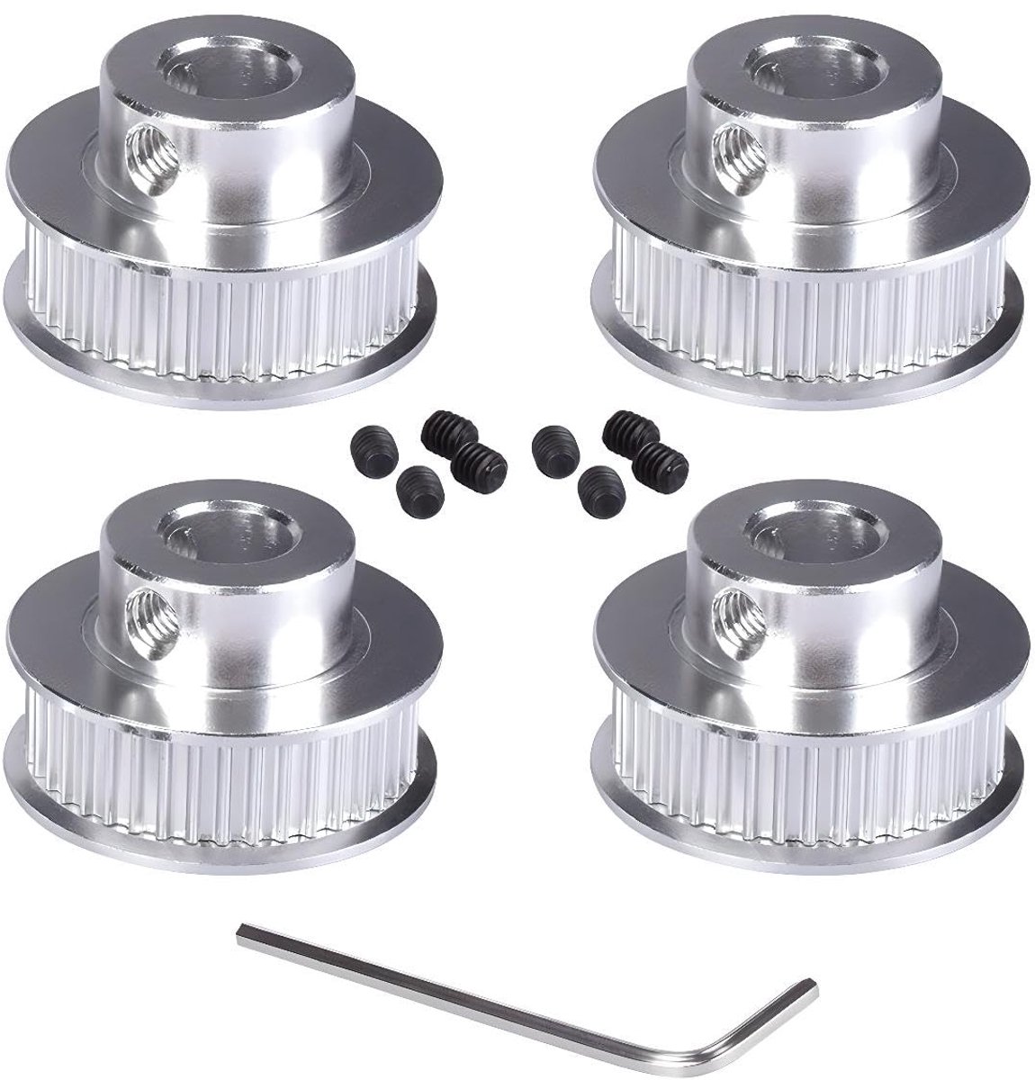 Tandriemschijf 40 Tanden,Boring 5 mm,Breedte 6 mm,GT2 40T Timing Belt Pulley Bore 5 mm,voor 3D Printer en CNC 6 mm Breedte GT2 Tandriem.(4 stuks)