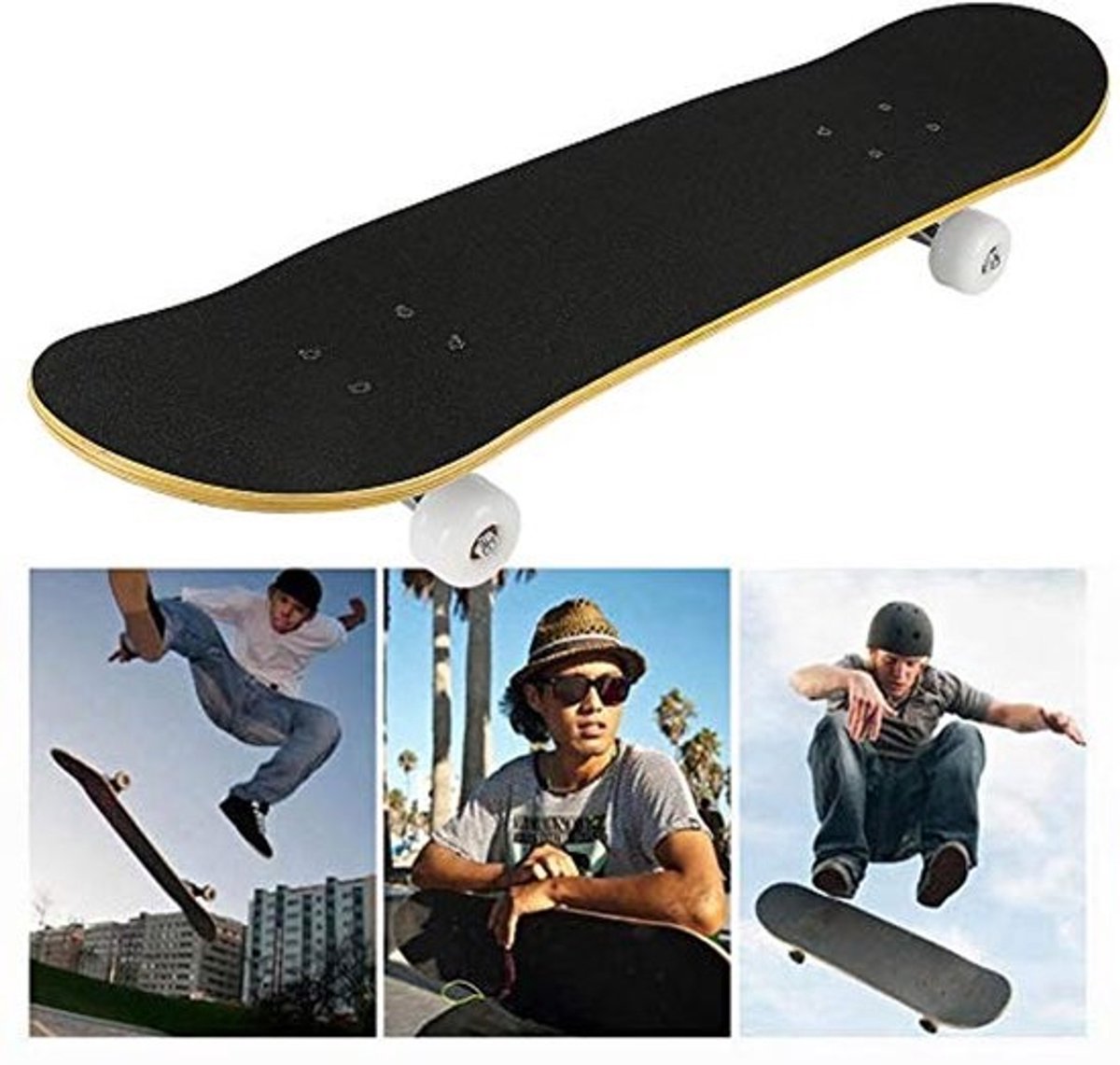 Geruisloos Skateboard voor Beginners en Gevorderden - Stijlvol Ontwerp, 79,5 x 20 x 13 cm