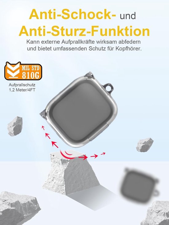Hoes voor Anker Soundcore P30i draadloze hoofdtelefoon, daunke PC-harde schaal, beschermhoes, huidvriendelijke etui met ronde gesp, volledige bescherming, transparant — afbeelding 4