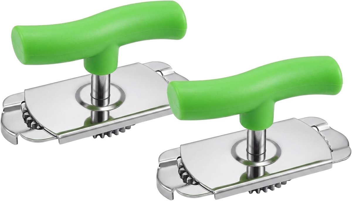 Blikopener van roestvrij staal, flesopener voor senioren, handmatige flesopener, verstelbare glasopener, roestvrij staal, potopener, keukengadgets, schroefdekselopener, dekselopener (2 groen)