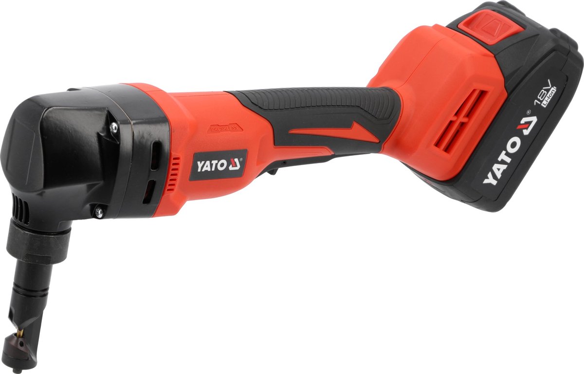 YATO 18V Accu Plaatschaar - Voor Staal & Aluminium - Inclusief 4.0 Ah Accu & Lader in Koffer (YT-828463)