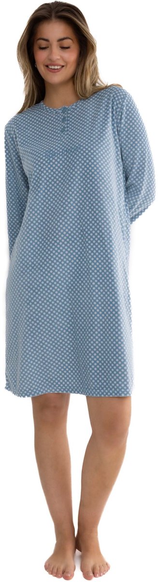 Cocodream Winter Nachthemd 'Polar Jeans' - Dames Nachtmode - Lange Mouw - Jeans - Maat L