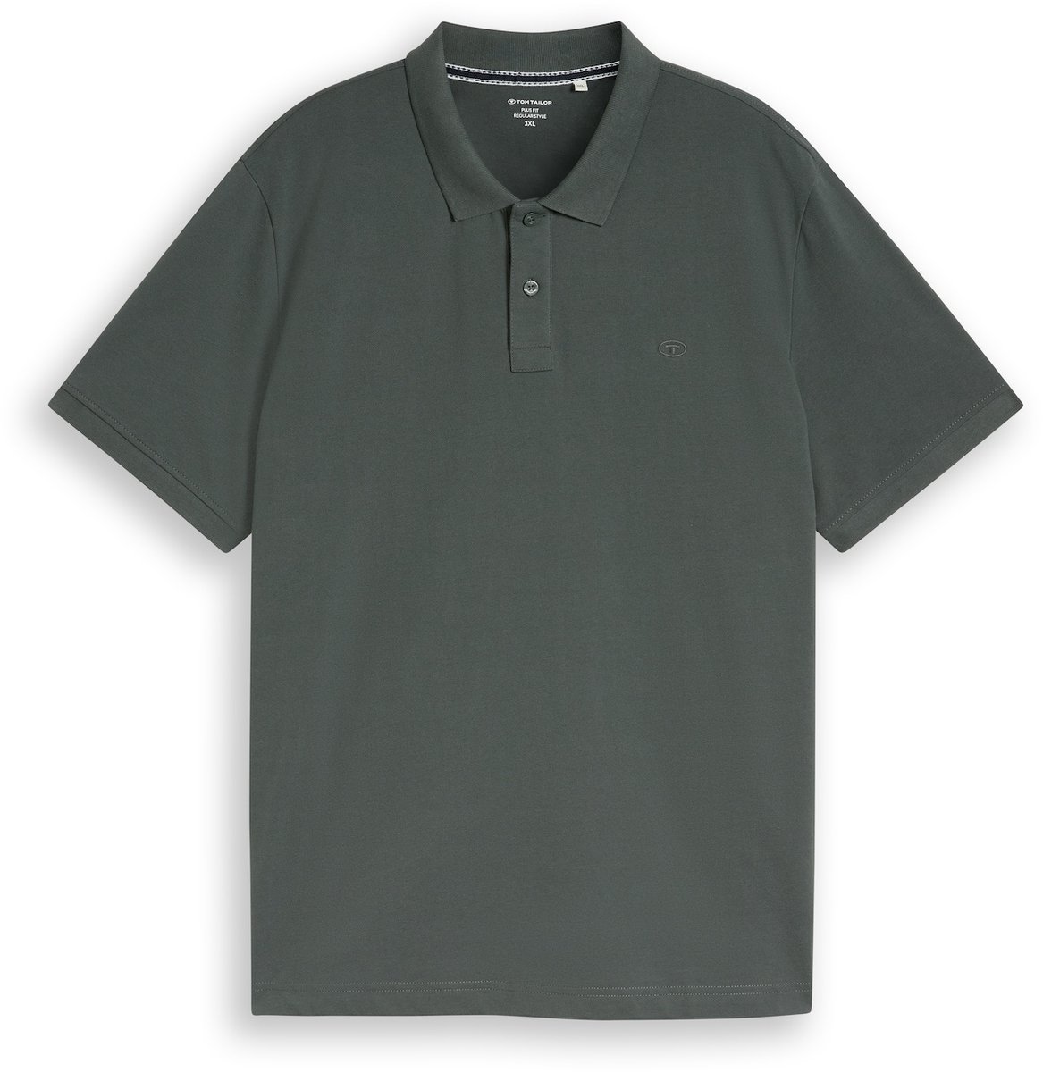 Tom Tailor - Plus Size - Piqué-poloshirt met geborduurd logo - Maat 2XL - Darkest Olive
