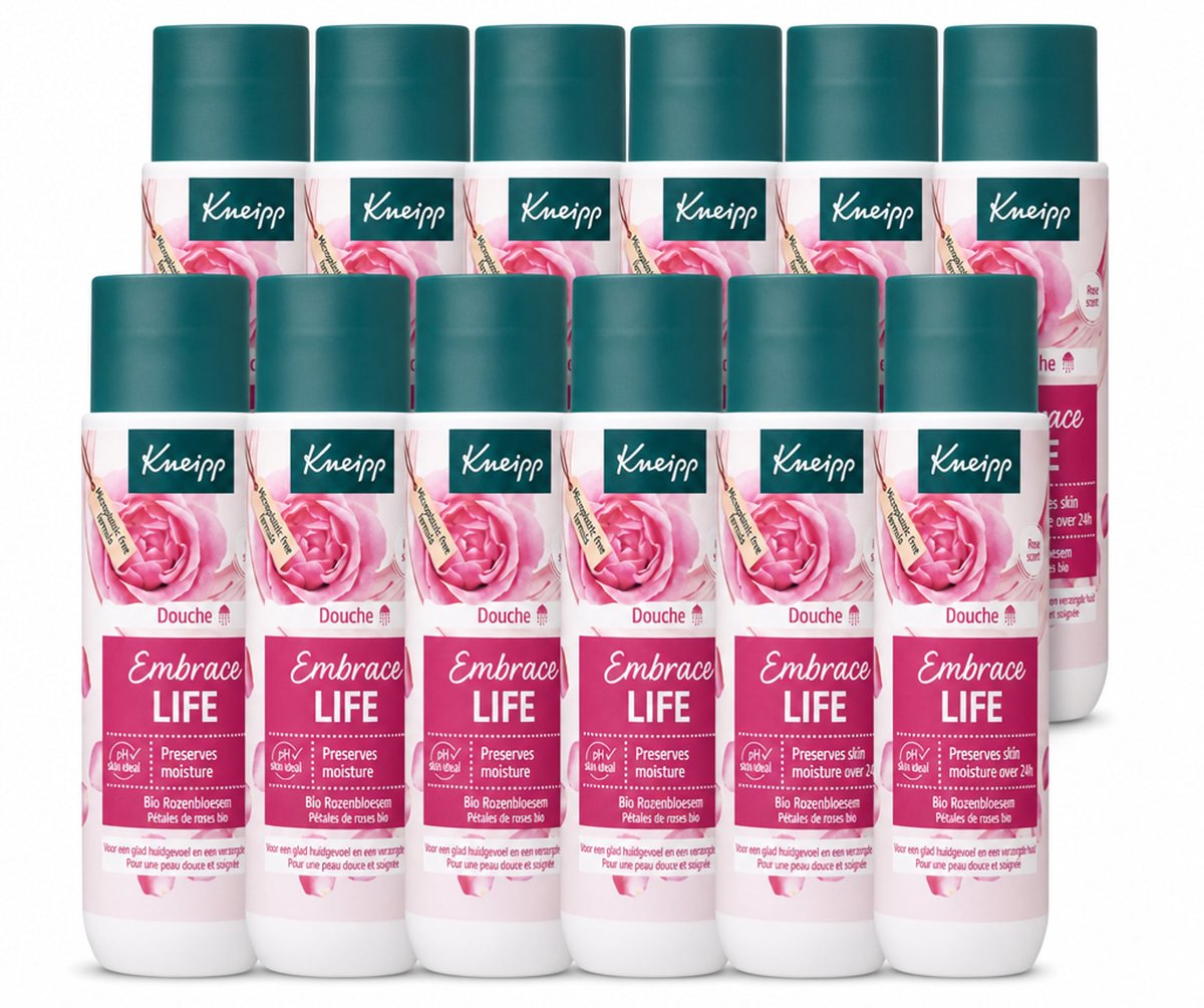 12 x Kneipp - Douchegel - Embrace Life - 200 ml - Voordeelverpakking - 12 stuks