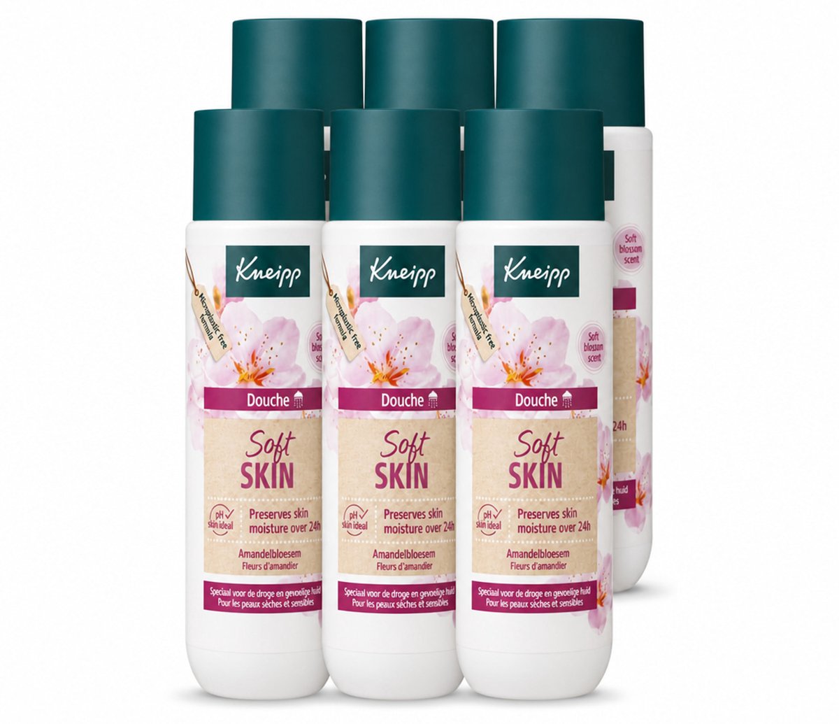 6 x Kneipp - Douchegel - Soft Skin - Amandelbloesem - 200 ml - Voordeelverpakking - 6 stuks