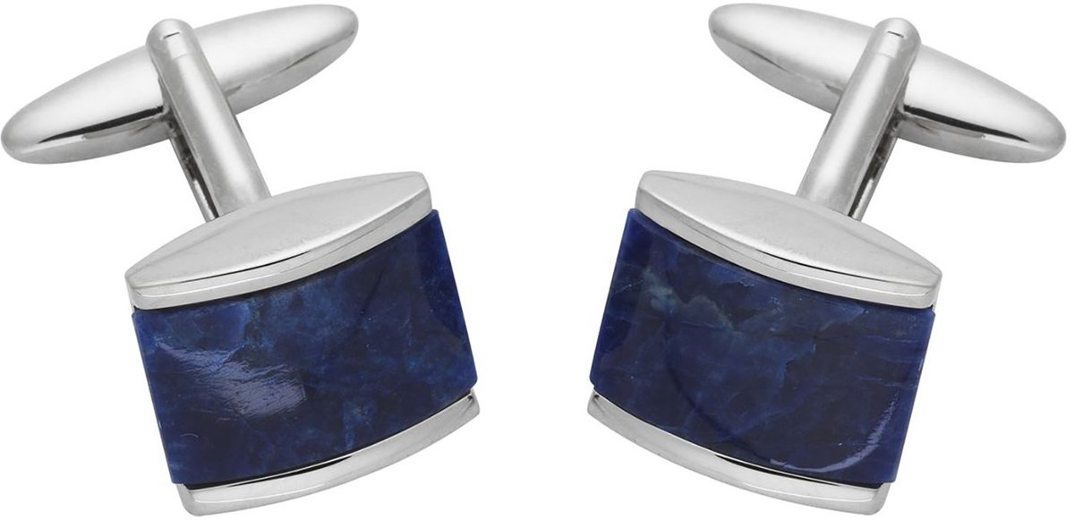 LINDENMANN heren manchetknopen cats-eye - zilverkleurig