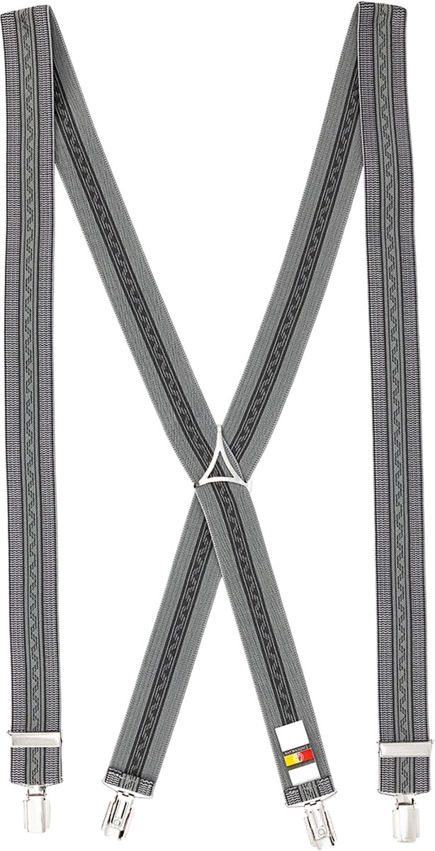 LINDENMANN heren bretels X-vorm - grijs dessin